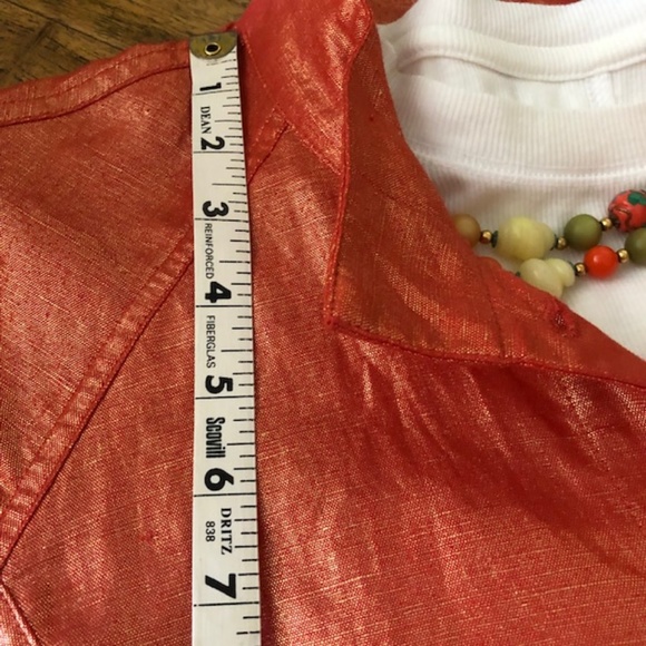 Women's Chico's Orange Iridescent Jacket - Chico's Size 2  (L/XL) - Picture 10 of 16